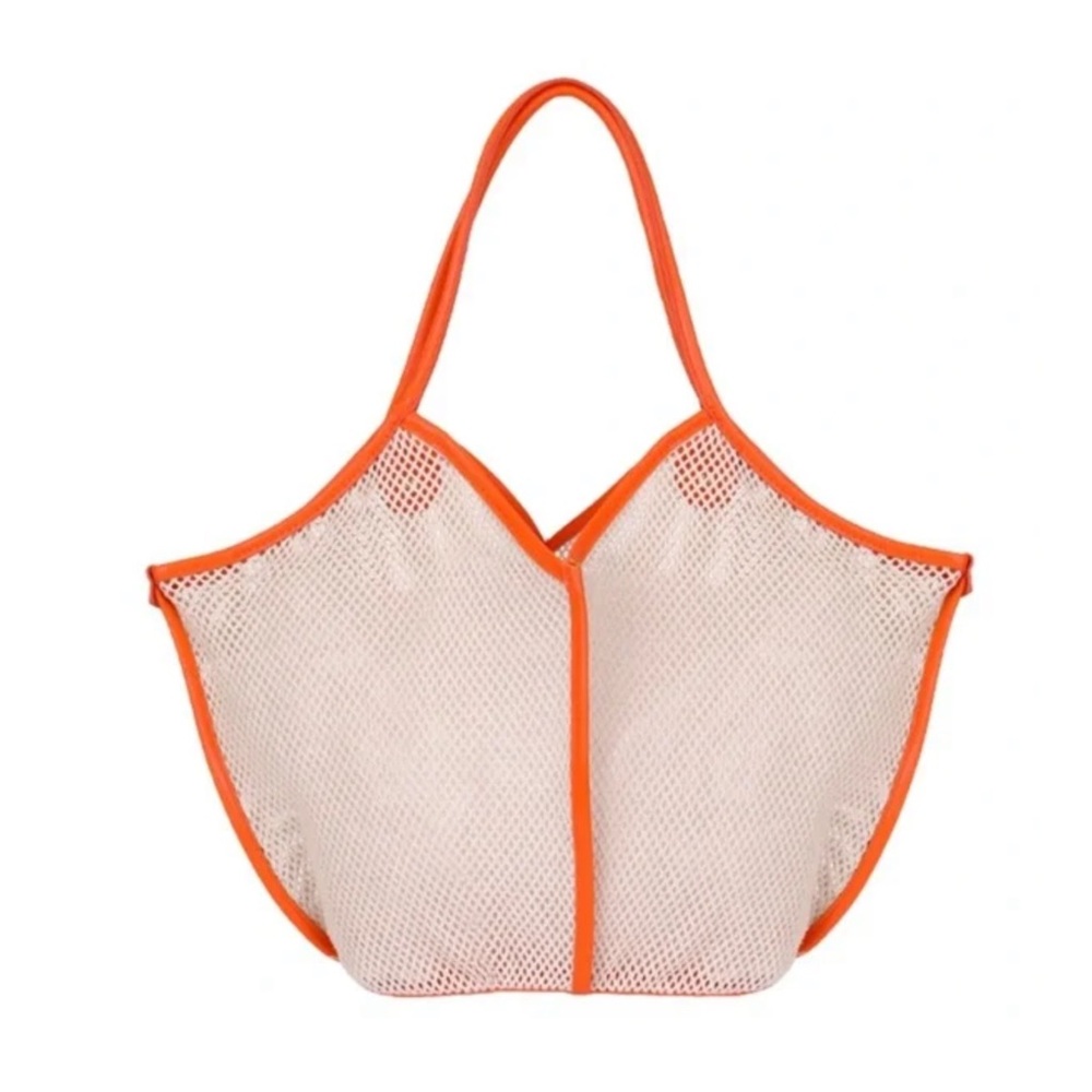 ZINGARA • Orange Poncho Barbara Shopper Bag Mesh Beach Tote